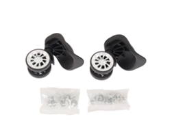 Conjunto de 2 rodas para malas com rotação de 360 graus, trava, silenciosas, duráveis, com parafusos AQUAFORGE