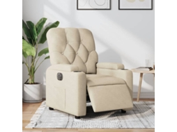 Vidaxl Poltrona Reclinável Elétrica Tecido Cor Creme