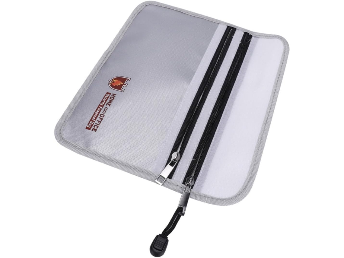 Pasta de Arquivo Healeved em Fibra Vidro À Prova Fogo, Grande Capacidade, Zíper Duplo, Prática Carteira para e