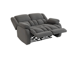 Sofá Reclinável 2 Lugares Veludo Cinzento 145x100x102cm com ajuste Separado, Apoio Pés Ajustável S/MARCA