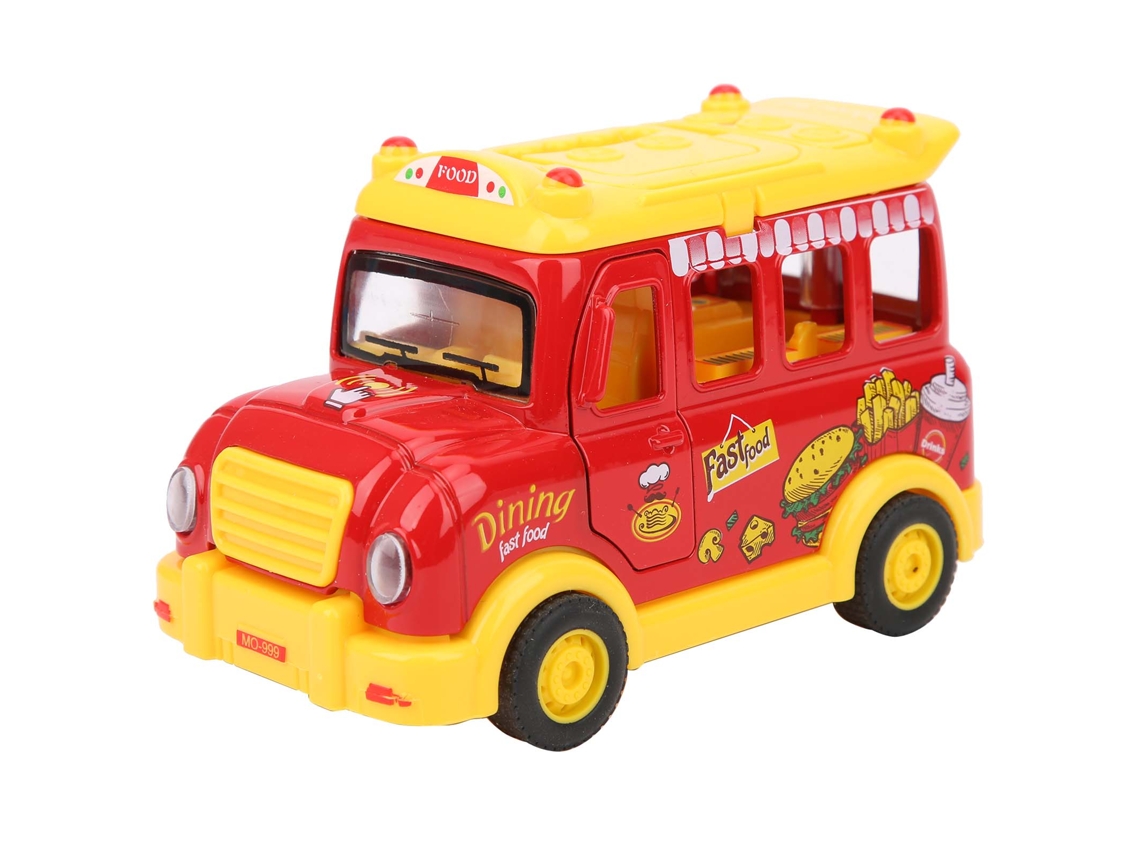 Mali brinquedo de Carro Retrocesso com Luz e Música Modelo de Carro de Jantar em Liga para Crianças 1:32 Vermelho