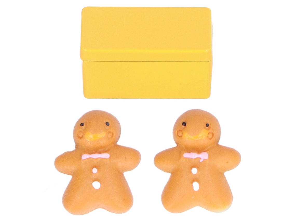 Modelo De Biscoito Miniatura Para Casinha De Bonecas Com Caixa E Conjunto Amarelo 1:12