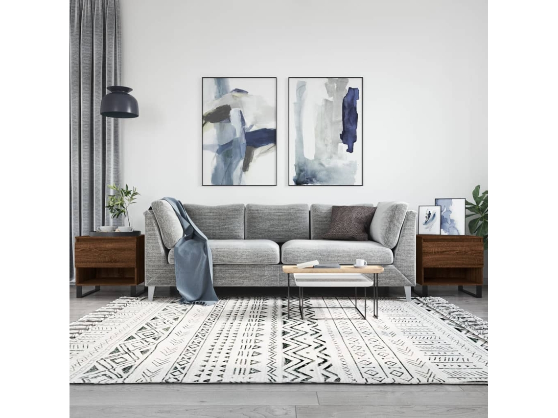 Vidaxl Mesas Centro 2 Pcs 50x46x50 Cm Deriv. Madeira Carvalho Castanho