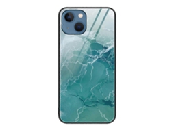 Capa Protetora De Vidro Com Padrão Mármore Para Iphone 13