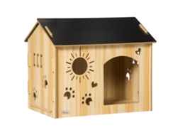 Casinha de Madeira com Ventilação para Cães Pequenos 69x50x59cm