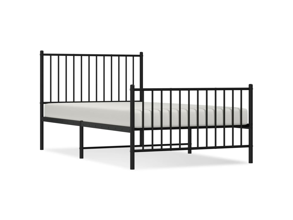 Bed Frame, Bed Frames Vidaxl Preto Aço (100 X 190 Cm)