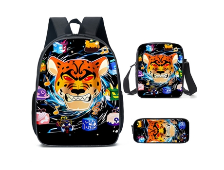 Mochila Miraflow 3D Fruits Blox para estudantes, tendência da moda, mochila escolar com capacidade para desenho animado, atividades ao ar livre