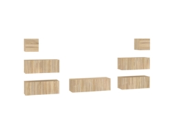 Tv Cabinet Set, Tv Cabinet Sets Vidaxl Marrom Madeira Processada (n/a)