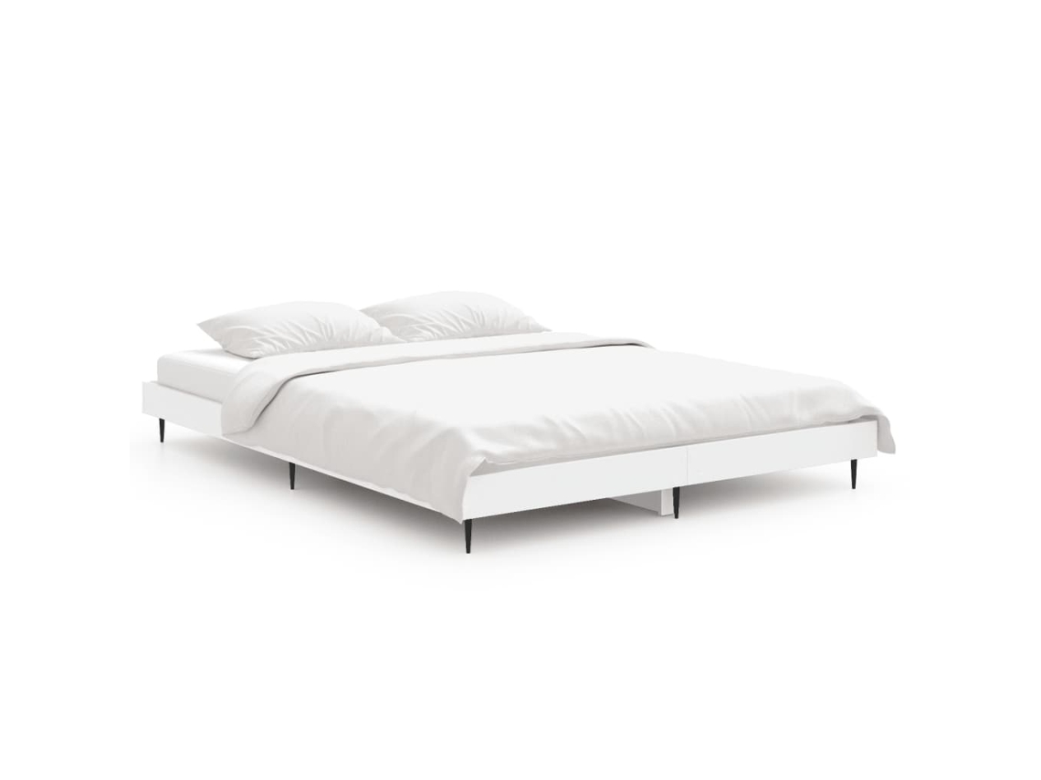Bed Frame, Bed Frames Vidaxl Branco Madeira Processada (140 X 190 Cm)