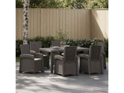Vidaxl Conjunto De Jantar Para Jardim 7 Unid. Cinzentos Claros E Creme