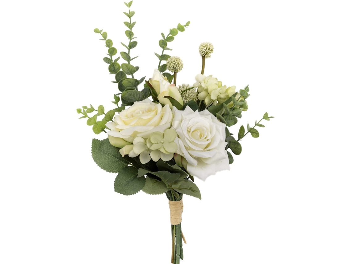 Buquê de Flores Artificiais, Rosas Artificiais Verdes, Zqkla AQUAFORGE