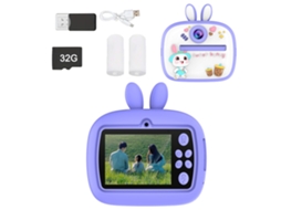 Câmera Infantil de Impressão Instantânea YUNZII (coelho Roxo + Cartão de Memória de 32 Gb)