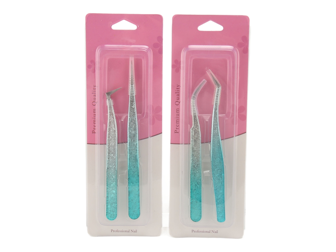 4pcs Pinça De Cílios Falsos Com Ponta Reta E Curva Leve Pinça De Arte De Unhas Em Aço Inoxidável Para Salão Profissional E Lar