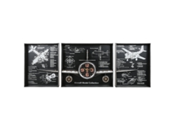 Conjunto de 3 Relógios de Parede, Avião de Metal, Prateados, 175x21x64cm ALEXANDRA HOUSE LIVING