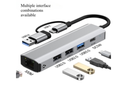 Lurelia Adaptador Ethernet 2208u Usb 3.0 5 Em 1 Gigabit, Rj45, 5 Gbps