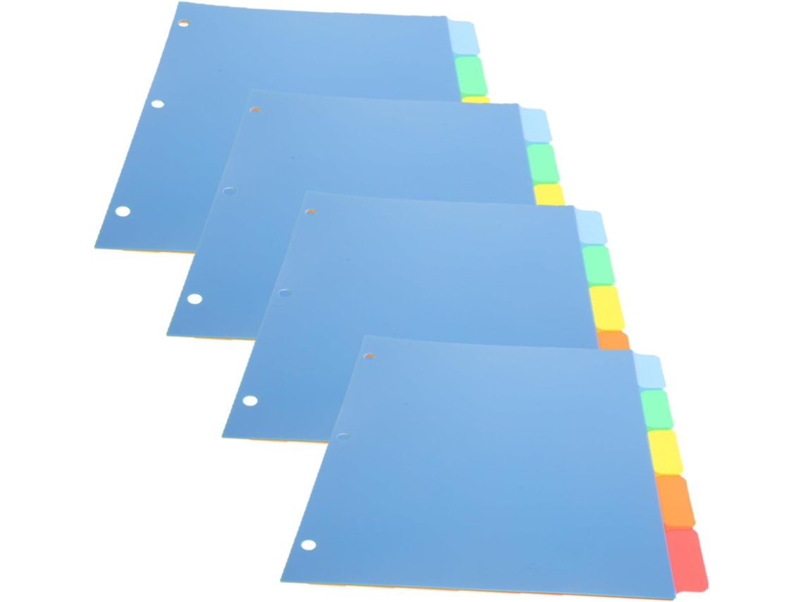 Pacote com 20 Divisórias A4 para Fichário de Documentos Escolares 27,80 X 23,70 0,10 Cm Polegadas (pp)