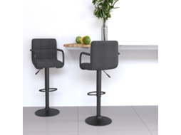 Vidaxl Bancos De Bar 2 Pcs Tecido Cinzento-escuro