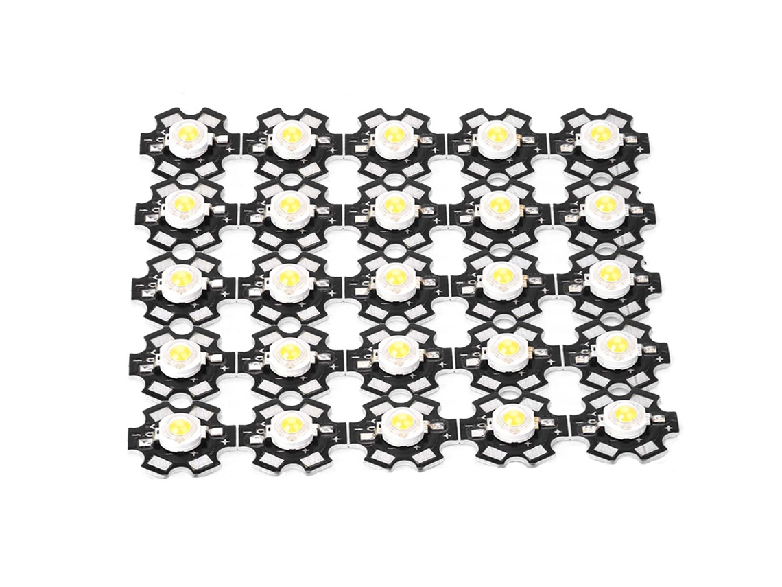 25pcs Lâmpada Led Cob Foco 3w 260 280lm 3000 3200k Alumínio Alto Brilho S/MARCA