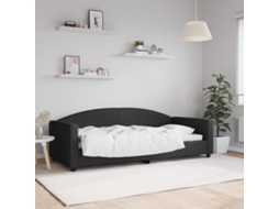 Vidaxl Sofá-cama 90x200 Cm Tecido Preto