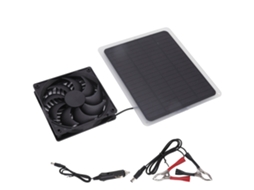 Kit Ventilador Solar Painel Monocristalino Econômico Portátil