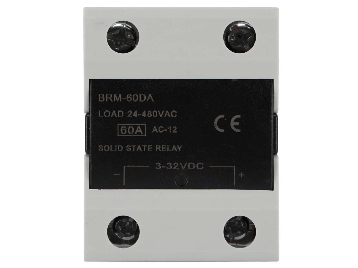 Relé de Estado Sólido 24 480VAC 60A para automação industrial BRM 60DA S/MARCA