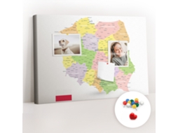 Lousa De Cortiça Mapa Da Polónia Para O Escritório Espelharte (60x40 Cm)