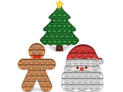 Conjunto De 3 Enfeites De Natal, Brinquedo Sensorial De Bolhas De Sabão, Decoração De Árvore De Natal Com Papai Noel Hengjian