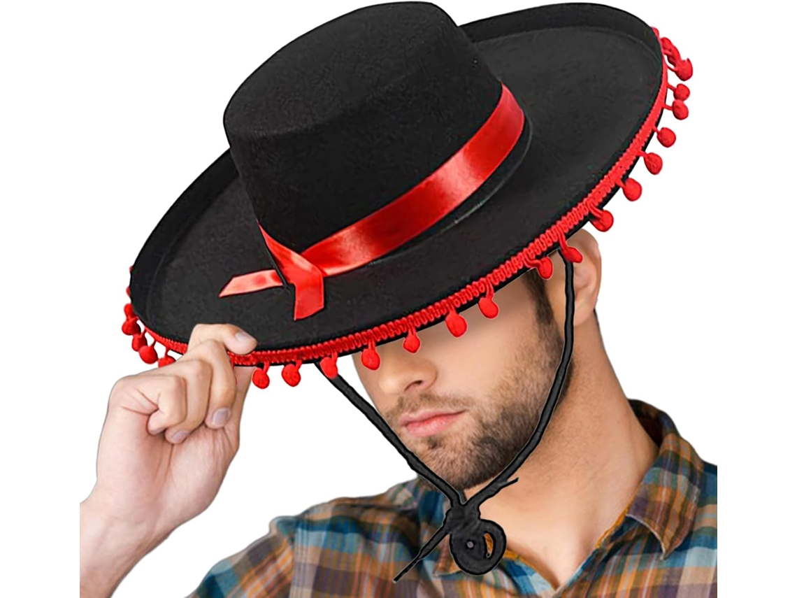Sombrero Mexicano De Feltro Com Aba Larga - Modelo Resistente