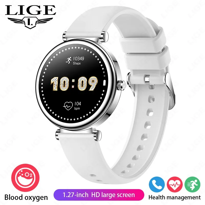 (silicone Branco) Smartwatch Com Tela De 1,32 Polegadas, Diversas Opções De Mostradores, Chamadas Via Bluetooth E À Prova D'água.
