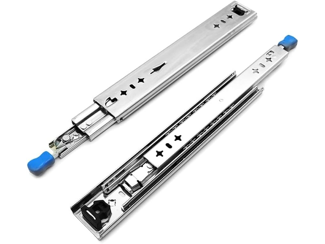Corrediças Para Gavetas De 800 Mm E 115 Kg Com Trilho De Rolamento De Esferas Com Trava