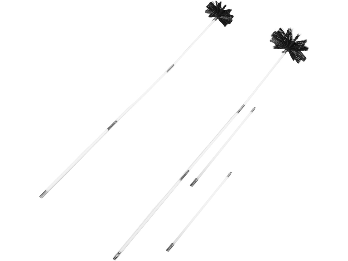 Escova De Limpeza Chaminés Com Cabeças Nylon E Plástico, Kit Extensível Para Dutos De Ventilação, Fácil De Montar E