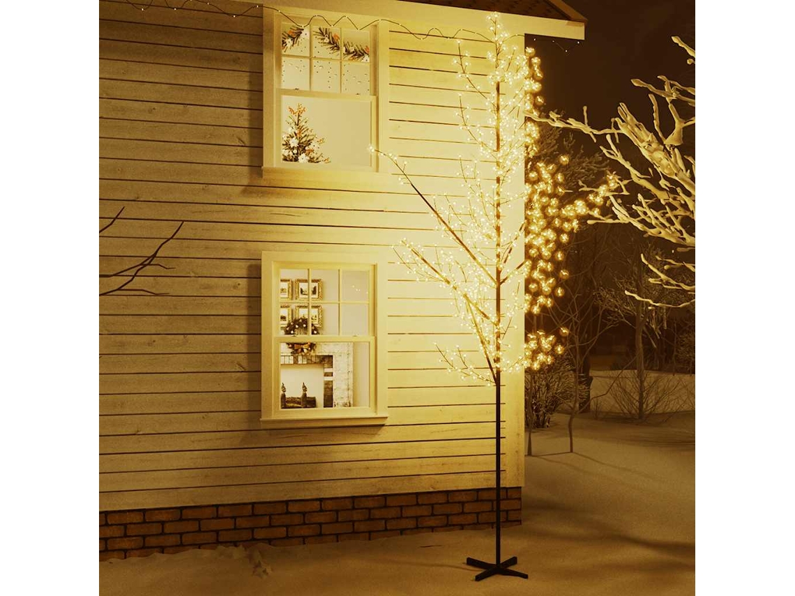 Vidaxl Cerejeira Com 672 Luzes Leds 400 Cm Branco Quente
