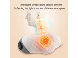 Almofada Cervical Em Espuma Viscoelástica Alimentada Por Usb Com Funções De Aquecimento E Massagem Vibratória, Compacta, Recarregável, Uso D