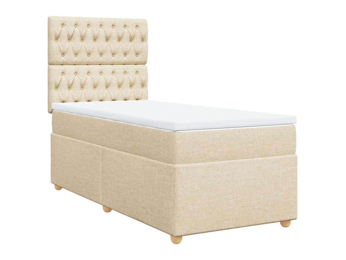 Box Spring Bed, Box Spring Beds Vidaxl Creme Tecido (90 X 190 Cm)