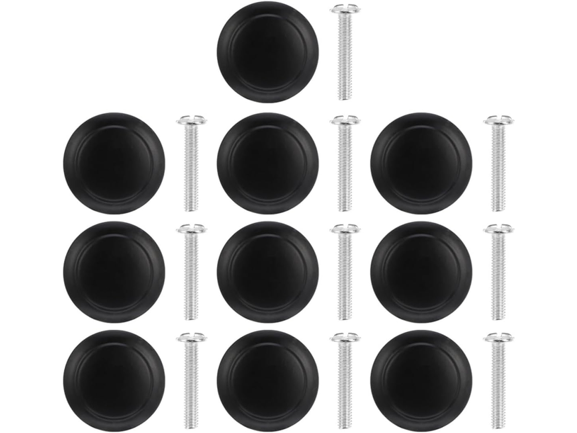 Conjunto De 10 Puxadores Armário Toyandona Em Liga Zinco Preta, Estilo Cogumelo, Para Gavetas De Ambientes Internos E