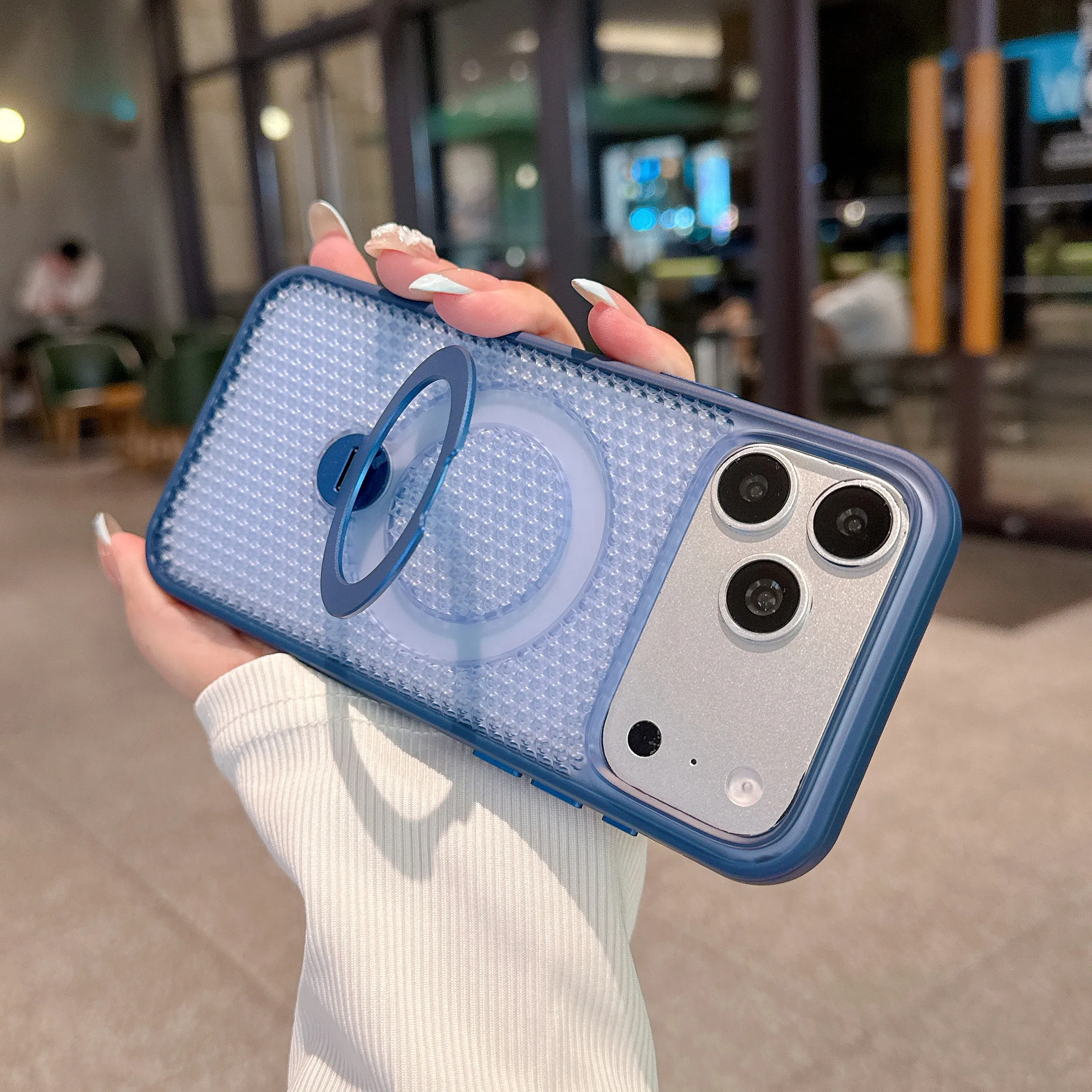 Capa De Celular Com Suporte De Resfriamento Em Malha (iphone 13 Pro Max)