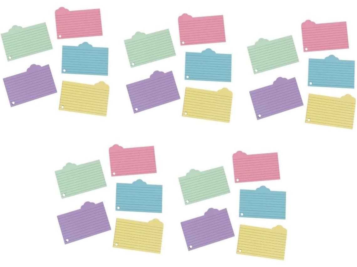 625 folhas índice colorido formas de fichas educativas para et de notas livro de memorando prático