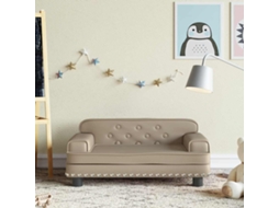 Vidaxl Sofá Infantil 70x45x30 Cm Couro Artificial Cappuccino