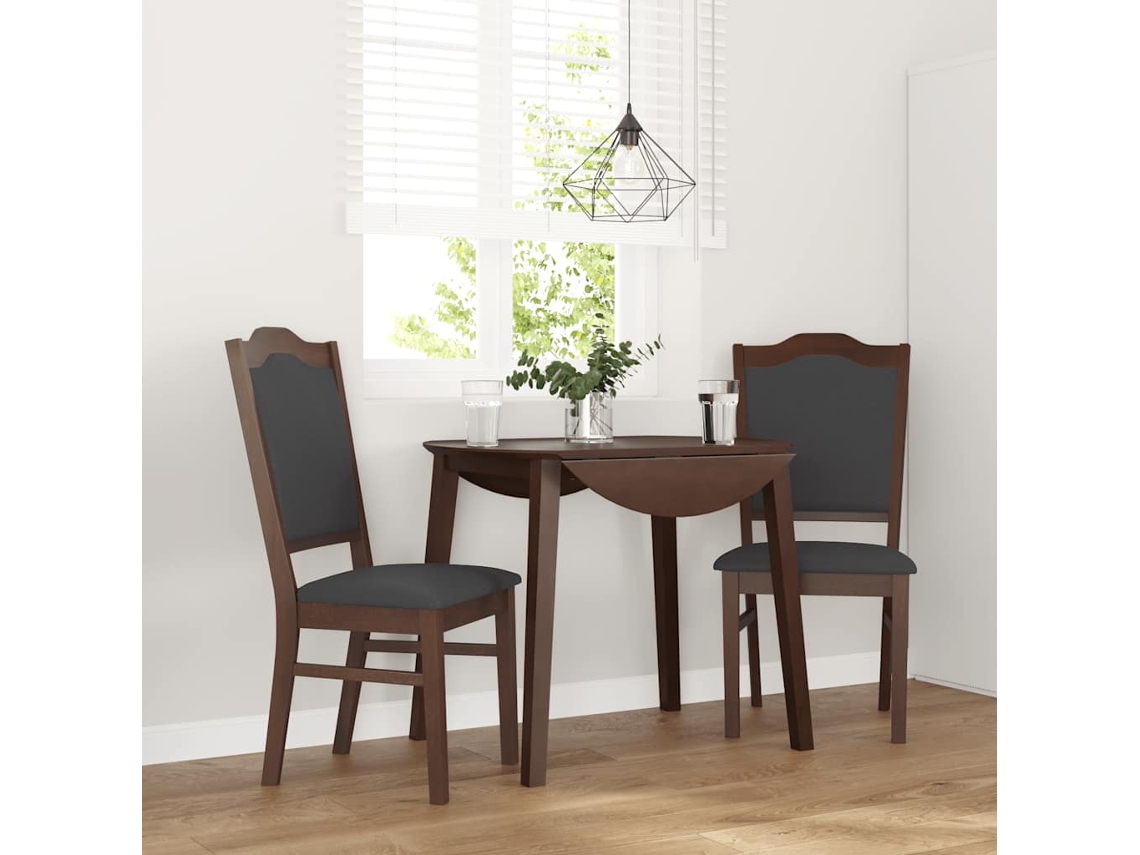 Vidaxl Cadeiras De Jantar Com Almofadões 2 Pcs Madeira Maciça Castanho