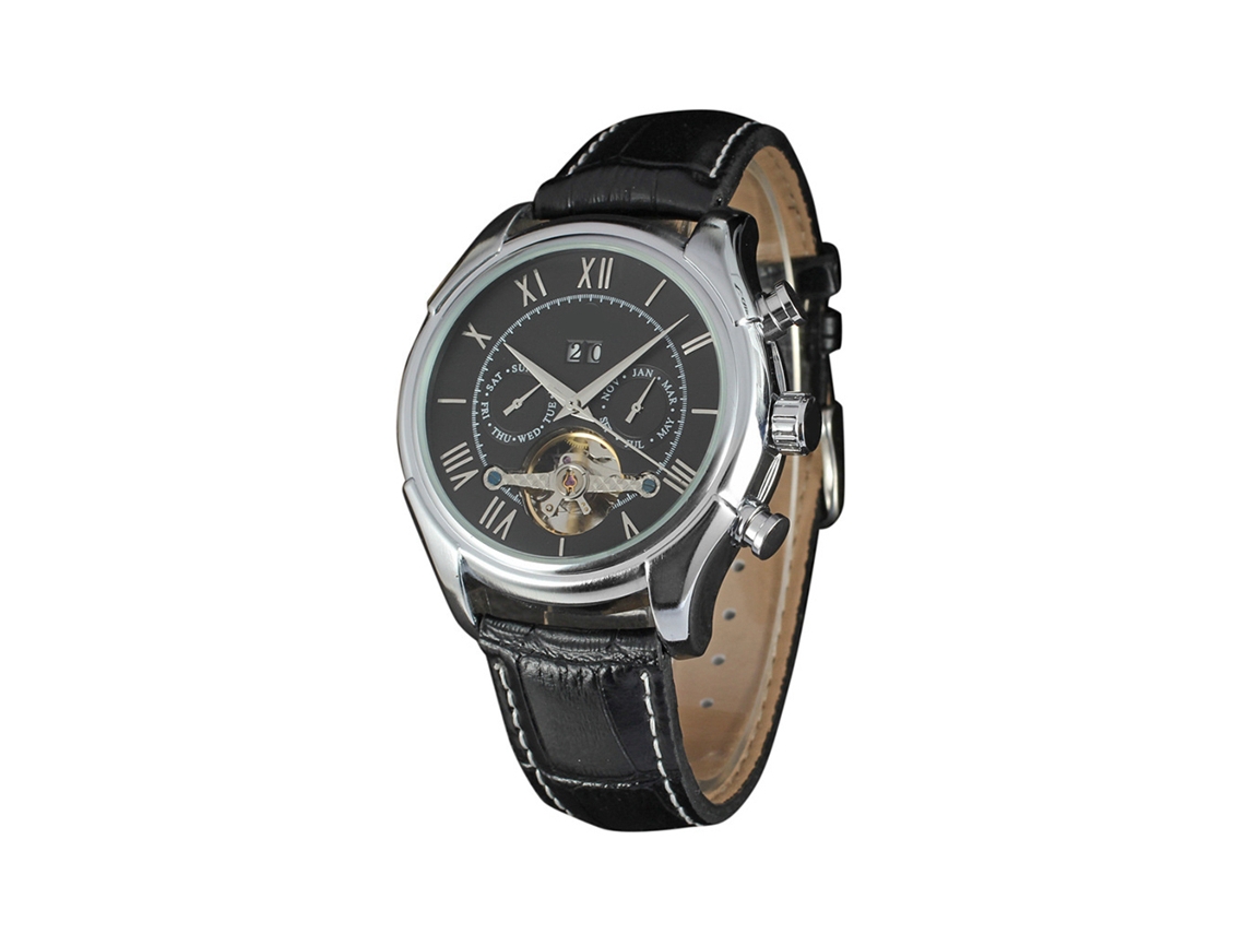 Relógio de Quartzo Vintage Masculino com Pulseira de Couro Pu