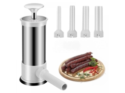 Enchedora De Linguiça, Máquina De Cozinha Para Linguiça Caseira Com 4 Tubos Enchimento, Máquina Vertical Para Enchimento Rápido De Linguiça