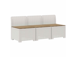 Maison Exclusive - Sofá De Jardim 3 Lugares Com Almofadas Visual Rattan Pp Branco
