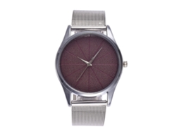 Relógio de pulso feminino Zhoulianfa com mecanismo de quartzo e pulseira de malha, estilo casual/executivo (roxo)