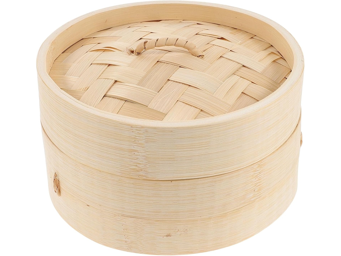 Cesta Para Vaporizador De Bolinhos 15 Cm Com Tampa - Alimentos Reutilizável Dim Sum Chinês E Cozinhar Vegetais