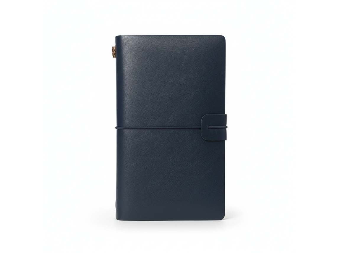 Caderno A6 Vintage Em Couro Pu, Com Encadernação Em Espiral E Folhas Pautadas, Ideal Para Anotações E Planejamento Diários, Azul Marinho