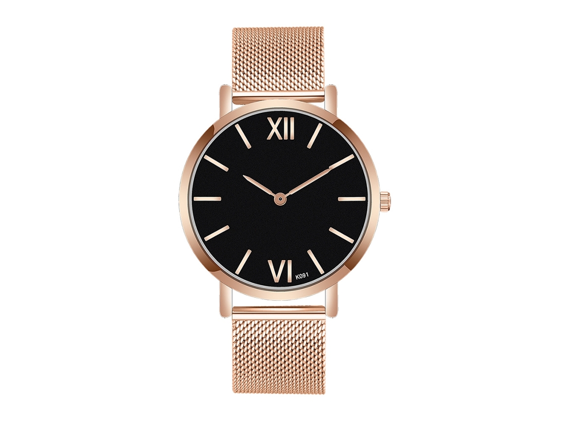 Reloj Hombre De Cuarzo Con Correa De Malla Acero Inoxidable (oro Rosa)
