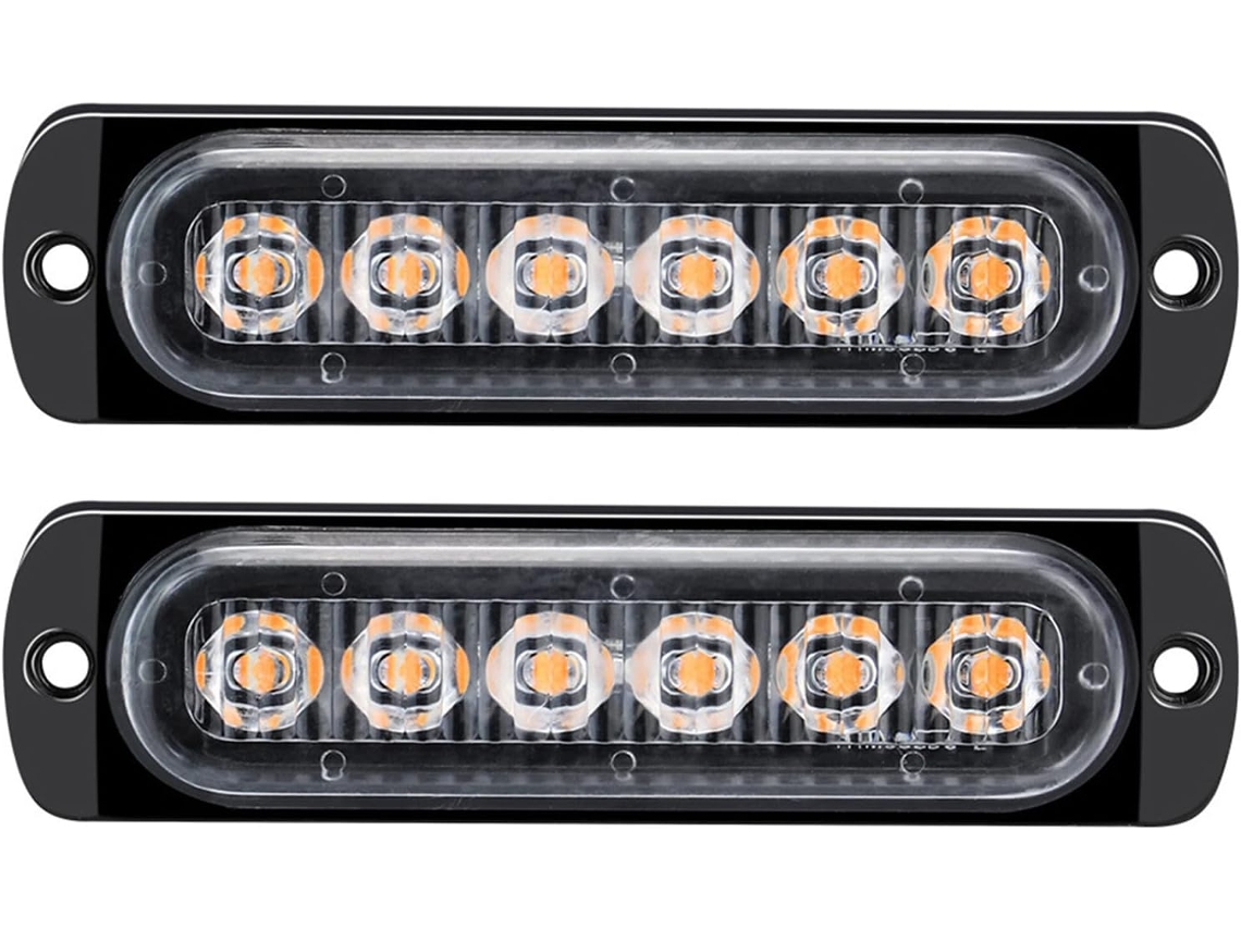 Luzes Estroboscópicas De Led Âmbar Dc12-24v Para Veículos E Caminhões Kit Emergência Alto Desempenho Intermitentes