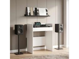 Vidaxl Mesa De Dj Branco 62 X 45 X 102 Cm Derivados De Madeira