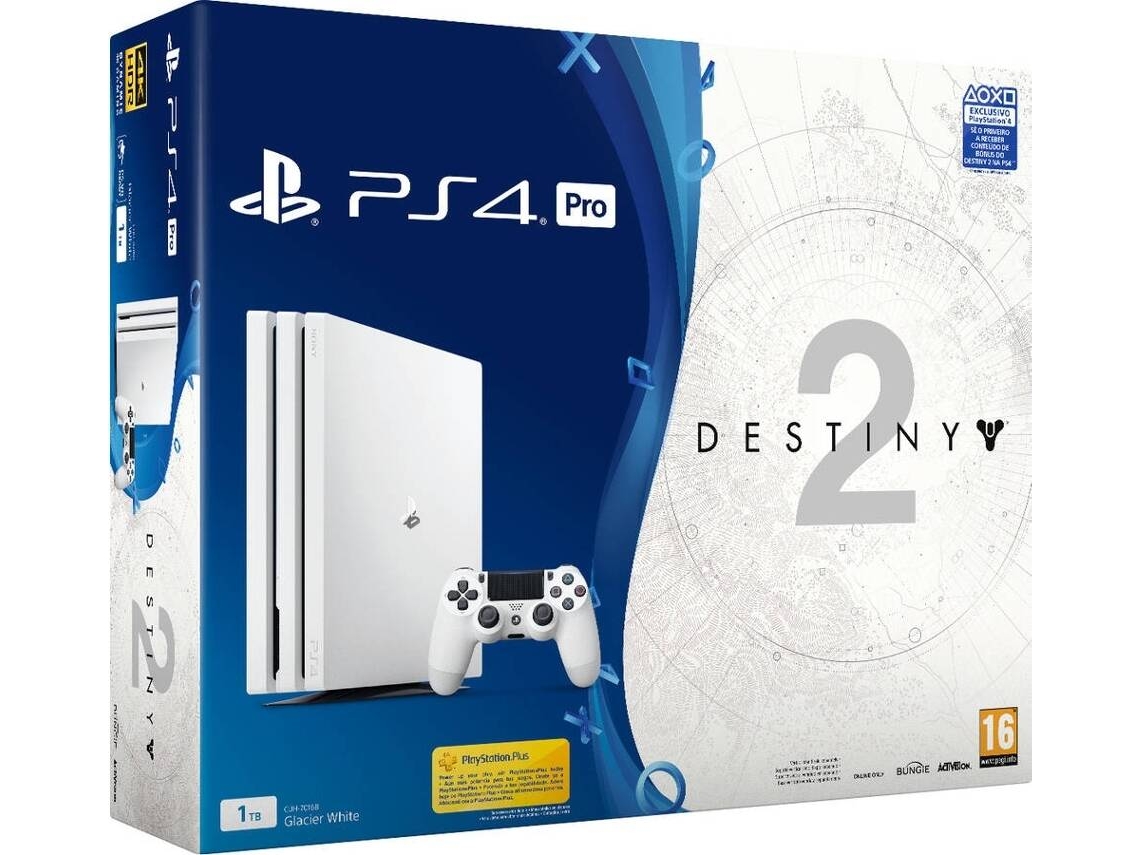 Consola PS4 Pro 1TB Branca + Jogo Destiny 2 (Deluxe)