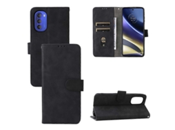 Capa De Couro Com Flip Magnético Para Motorola Moto G51 5g Com Sensação De Pele
